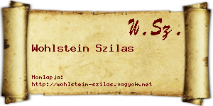 Wohlstein Szilas névjegykártya
